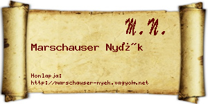 Marschauser Nyék névjegykártya